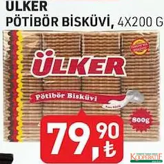 ÜLKER PÖTİBÖR BİSKÜVİ 4X200 G fiyat ve kampanya bilgisi